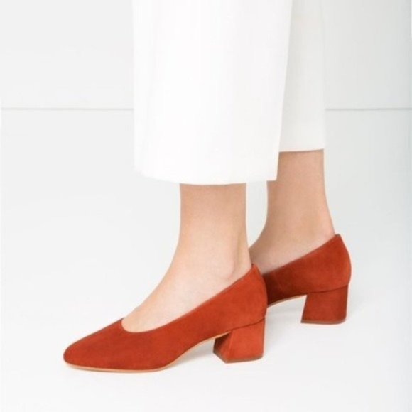 burnt orange block heels
